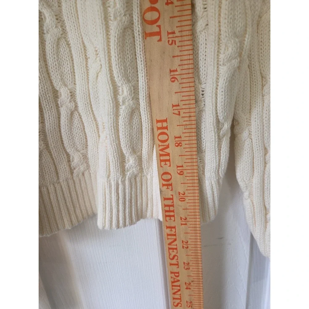 GAP Kids Sweater 14-16 Ivory Chunky Cable Knit Scoop Neck Preppy‎ School NEW